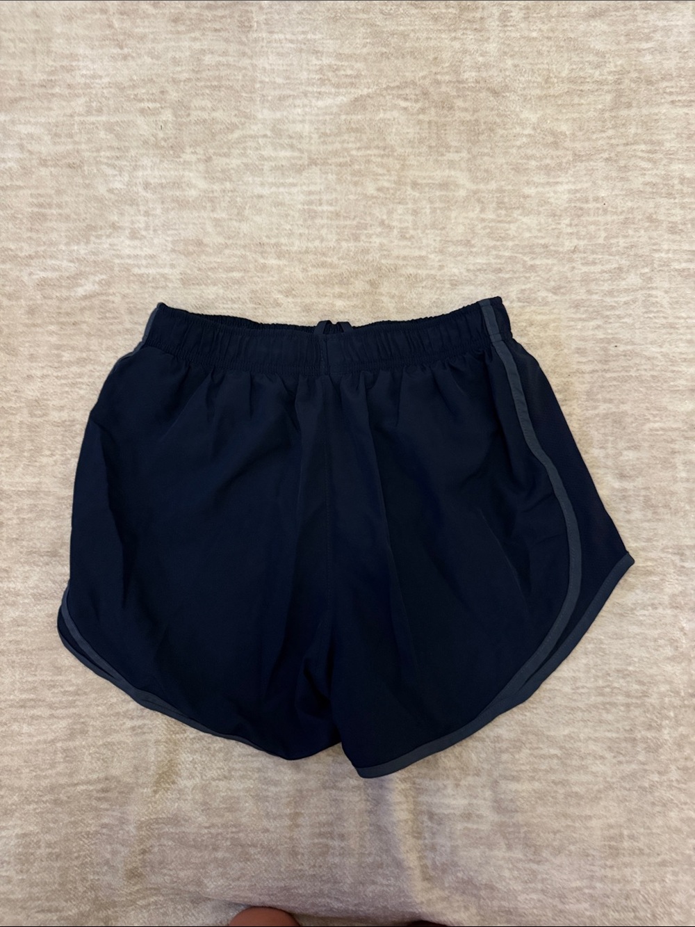 Nike Women’s Dark Blue Athletic Running Shorts with Reflective Swoosh - Picture 2 of 3